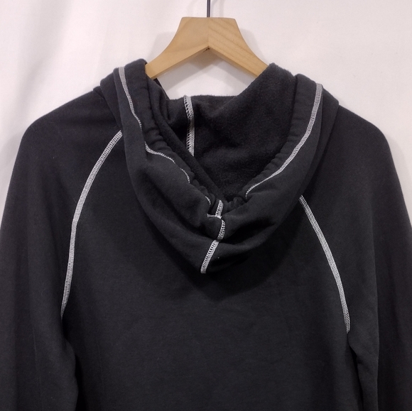 Juicy Couture Fleece Track Bell Sleeve Cropped Pullover Women's M Black Boho 90s - Picture 9 of 11